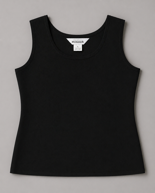 Misook Black Tank Top – Minimalist Knit | Sleeveless | Size Large