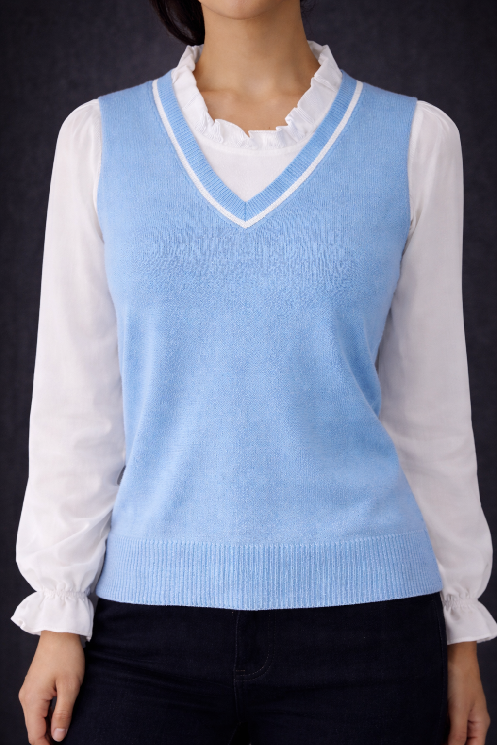 Luxurious Layered Vest Sweater-“Timeless Elegance Layered Vest Series”