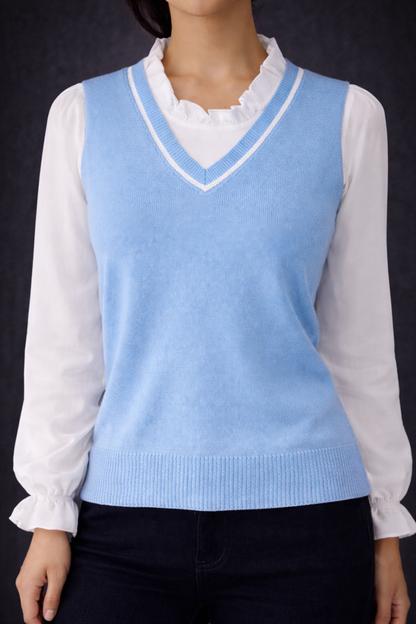 Luxurious Layered Vest Sweater-“Timeless Elegance Layered Vest Series”