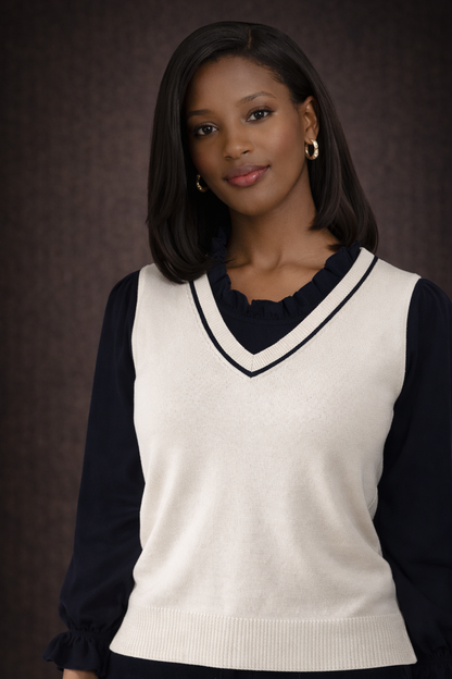 Luxurious Layered Vest Sweater-“Timeless Elegance Layered Vest Series”