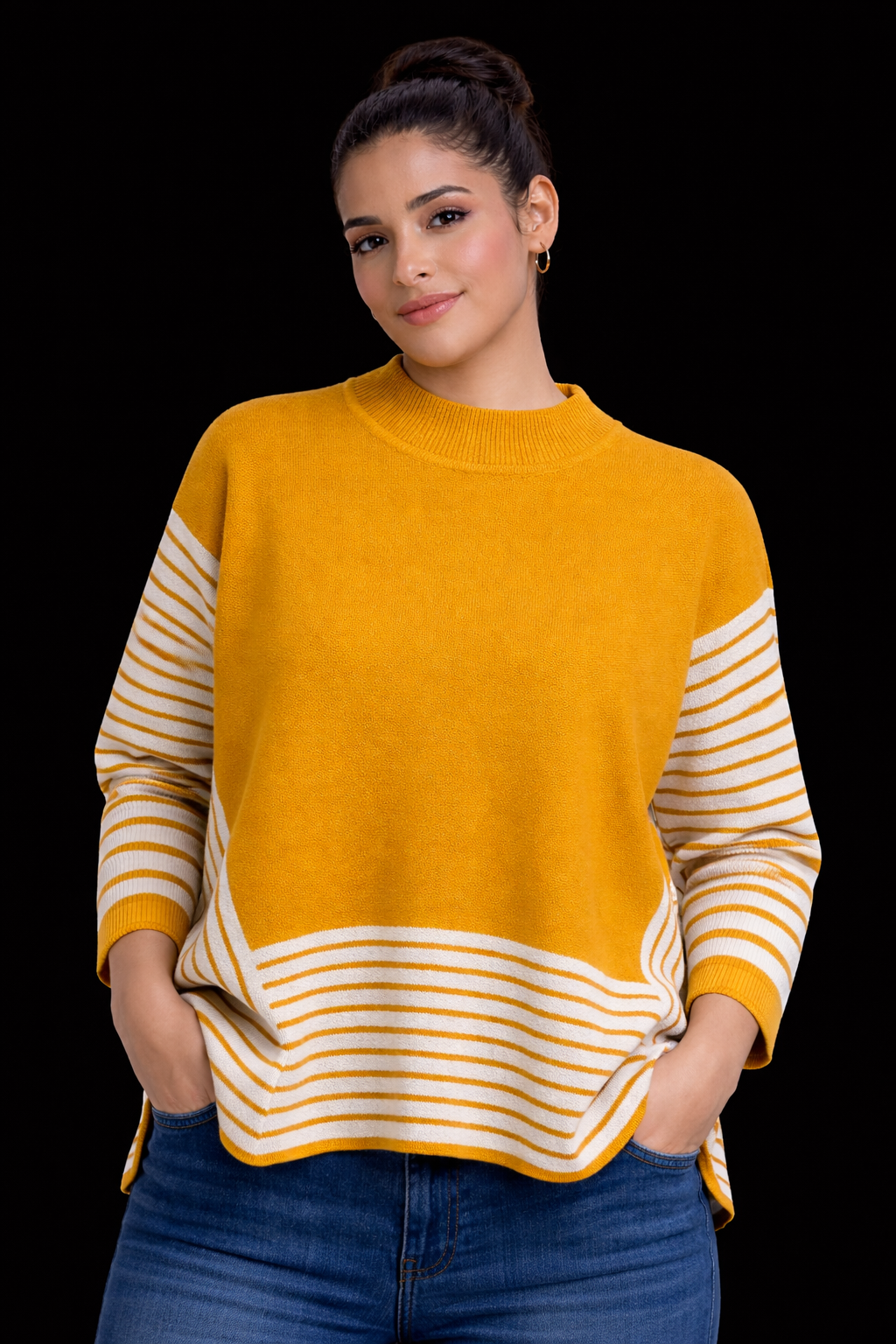 Modern Luxe Stripe Poncho – Women's Cozy Luxury Wrap