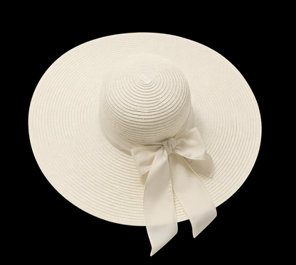 Luxury Wide-Brim Sun Protection Hats – Matching Ribbon Summer Collection | Elegant UV Shield Fashion Hats for Women