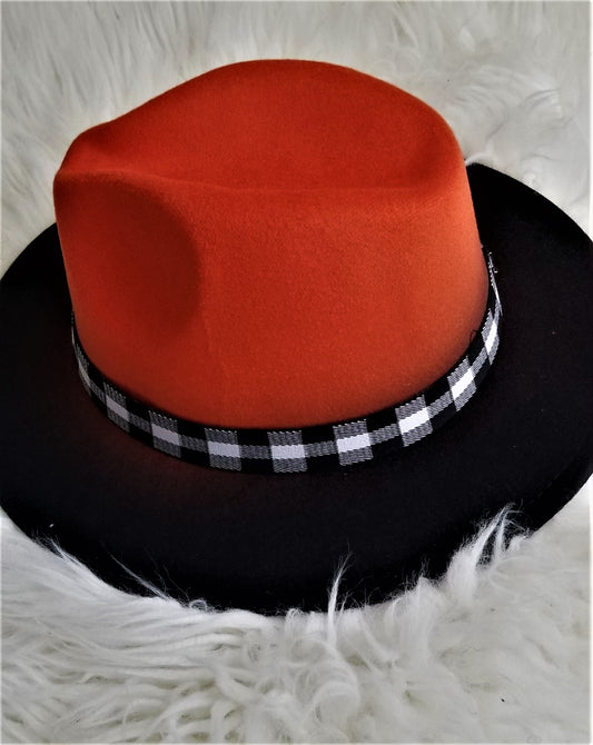 2 Tone Hat - Orange and Black