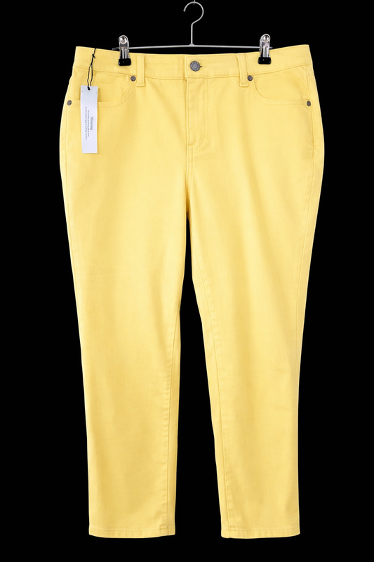 Talbots Slim Ankle Pants – Soft Yellow Full Length Stretch Fit (Size 14W)