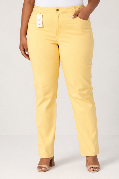 Talbots Slim Ankle Pants – Soft Yellow Full Length Stretch Fit (Size 14W)