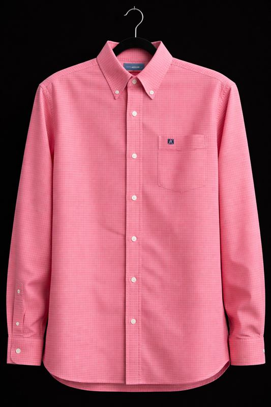 CHAPS Pink Gingham Button-Down Shirt Men’s Large | Stretch Easy Care Long Sleeve Dress Shirt Vietnam