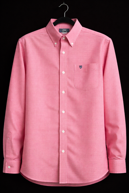 CHAPS Pink Gingham Button-Down Shirt Men’s Large | Stretch Easy Care Long Sleeve Dress Shirt Vietnam