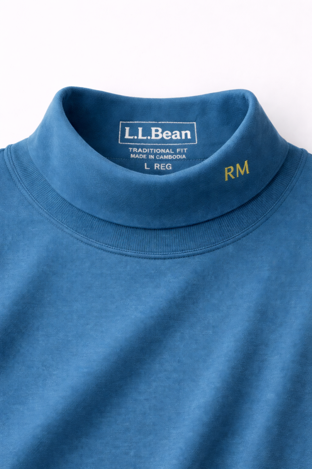 L.L. Bean Teal Turtleneck Top- Regular Traditional Fit/ 100% Cotton Long Sleeve Soft Stretch Tee