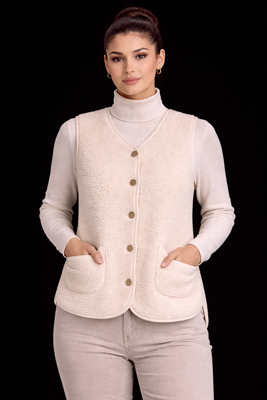 Unisex Sherpa Fleece Vest – Classic Old School Waistcoat