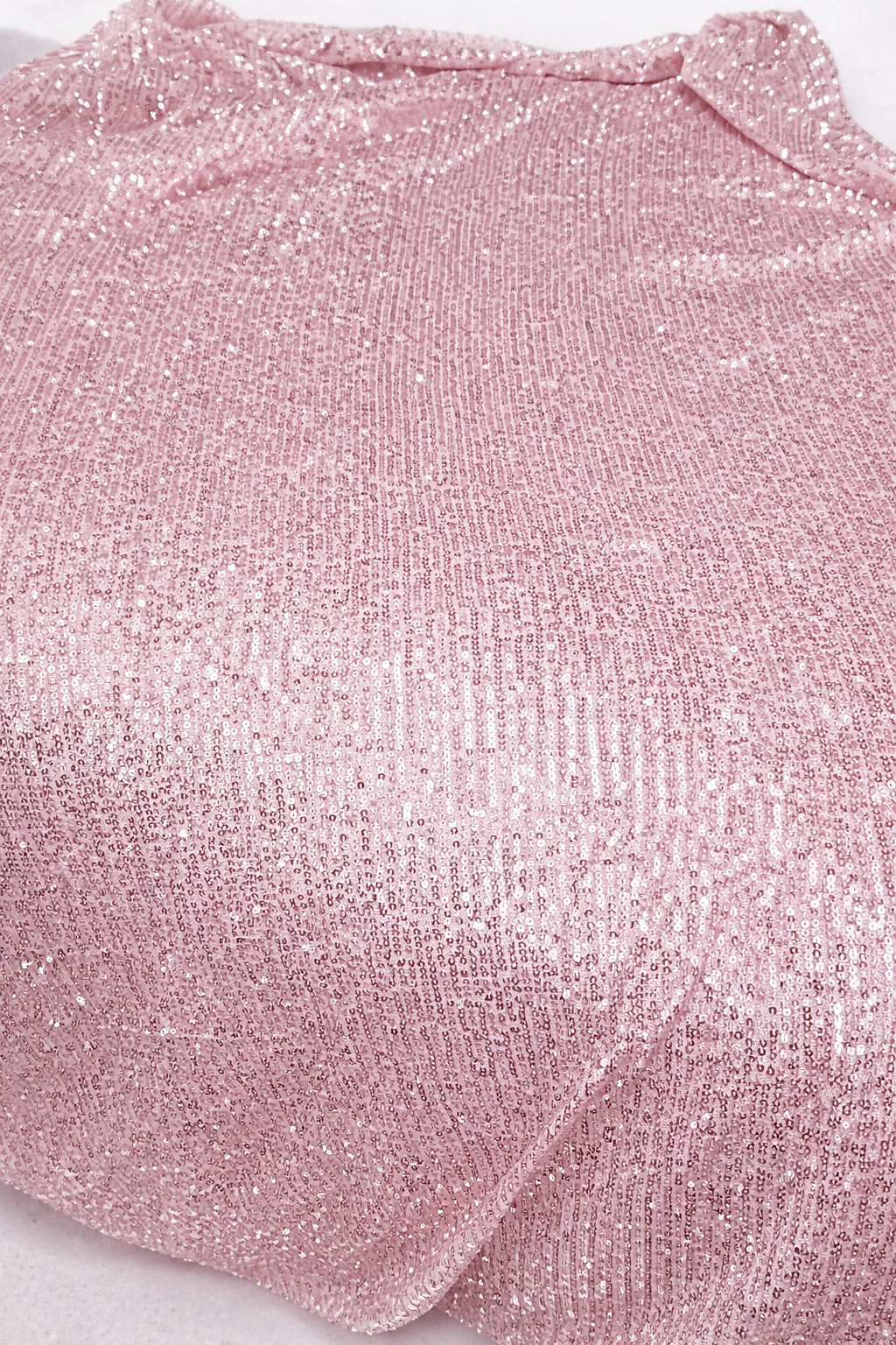 Luxury Baby Pink Sequin Fabric | Premium Sparkle Mesh | Elegant Evening & Bridal Fabric