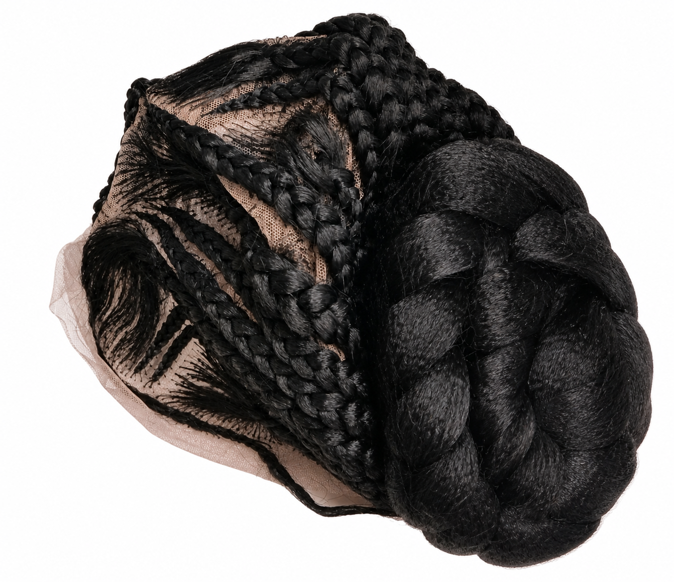 Skull-Cap Braided Wig – Intricate Close-Up Style