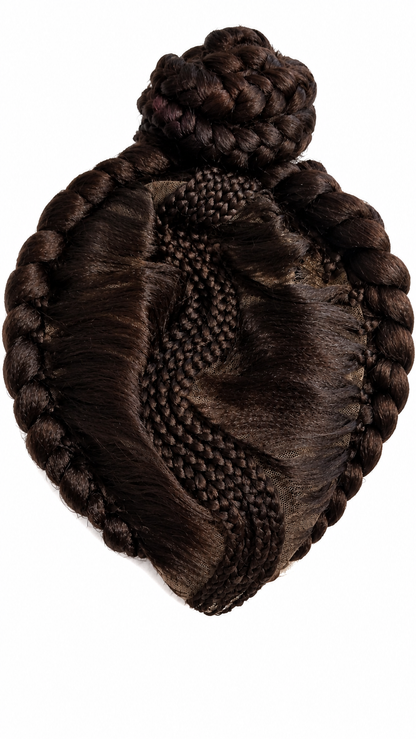 Skull-Cap Braided Wig – Intricate Close-Up Style