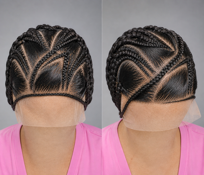 Skull-Cap Braided Wig – Intricate Close-Up Style