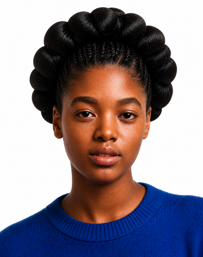 Signature Crown Bantu Wig – Luxury Sculpted Braided Style