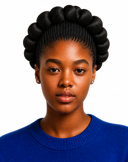 Signature Crown Bantu Wig – Luxury Sculpted Braided Style