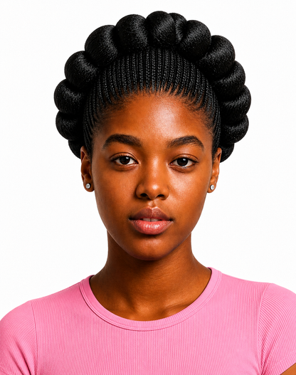 Signature Crown Bantu Wig – Luxury Sculpted Braided Style