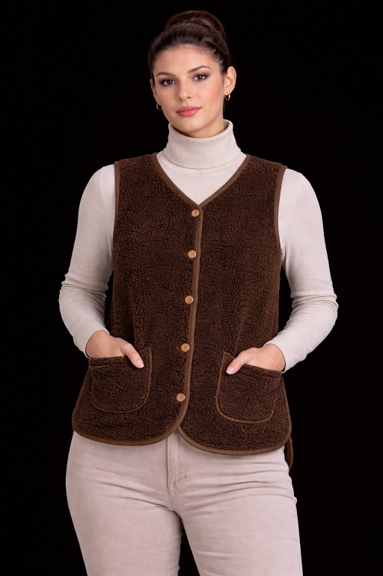 Unisex Sherpa Fleece Vest – Classic Old School Waistcoat