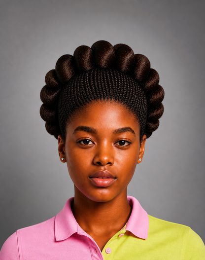 Signature Crown Bantu Wig – Luxury Sculpted Braided Style