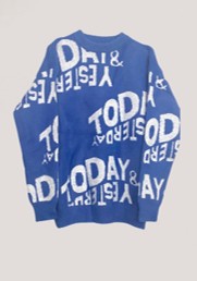 Graphic Statement Sweater – “Today & Yesterday” Oversized Knit Top