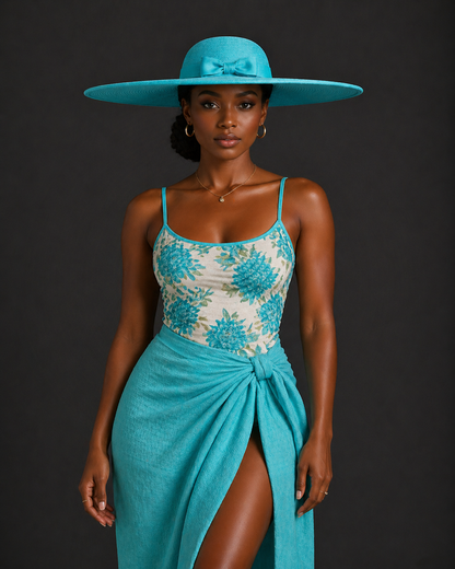 Luxury Wide-Brim Sun Protection Hats – Matching Ribbon Summer Collection | Elegant UV Shield Fashion Hats for Women
