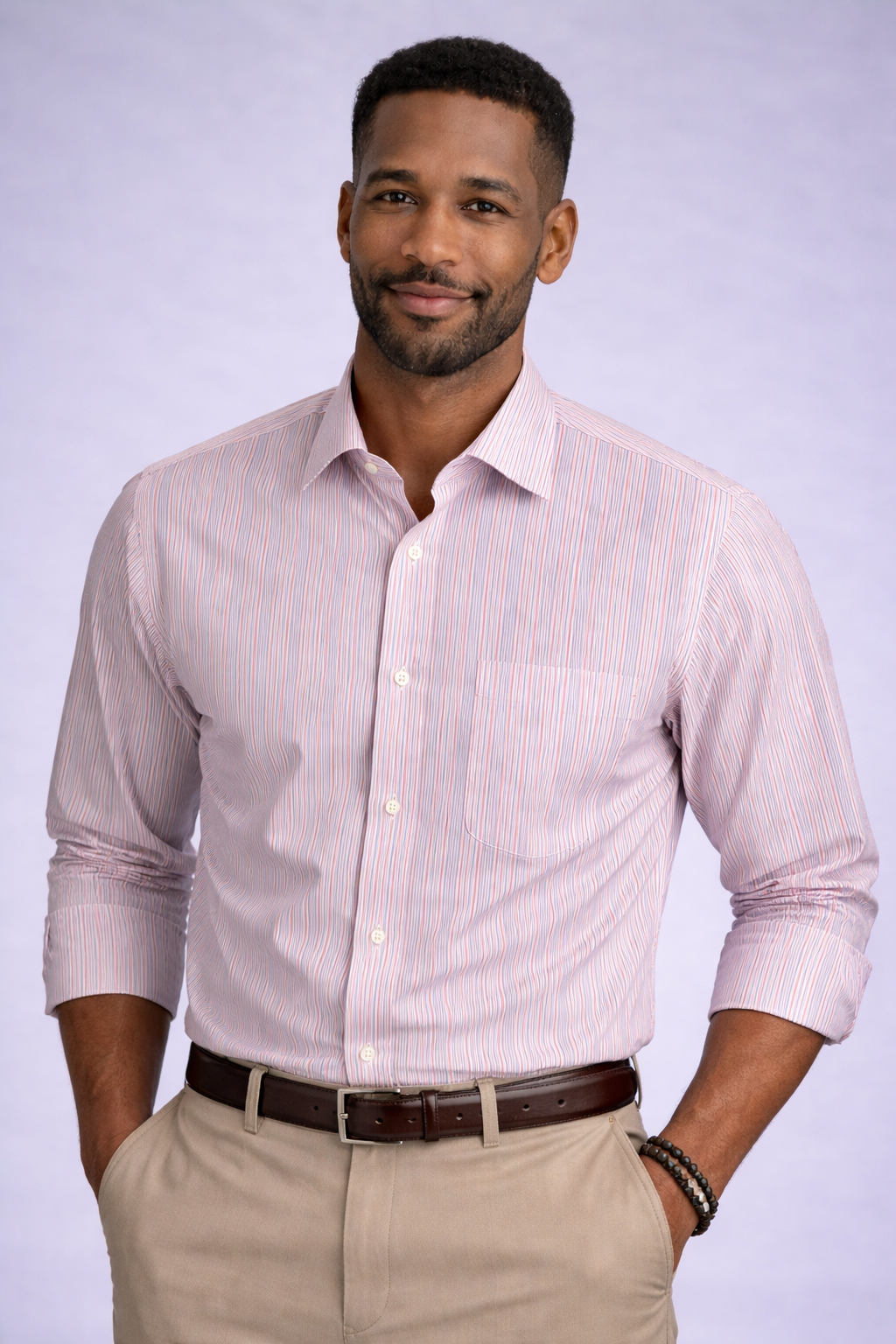 Van Heusen 417 Striped Dress Shirt – Cotton Blend | Long Sleeve