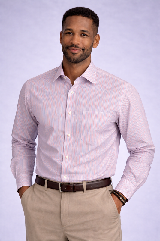 Van Heusen 417 Striped Dress Shirt – Cotton Blend | Long Sleeve
