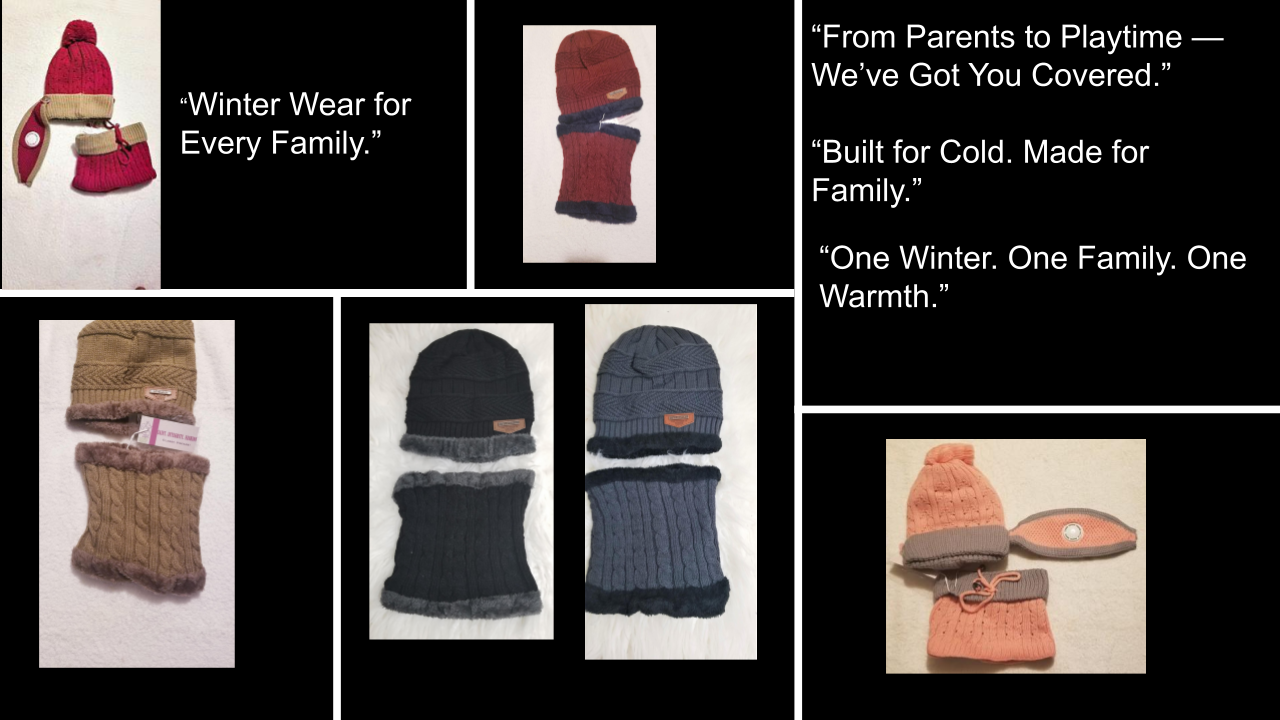 Adult Women's Winter Set – Hat, Neck Warmer & Nose Cover