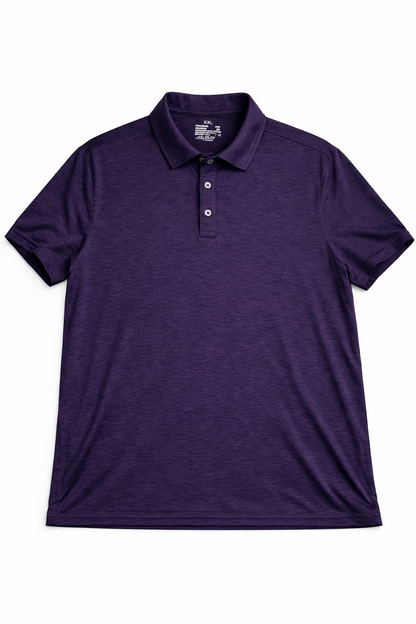 Men’s Grape Purple Stretch Performance Polo Shirt XXXL – Poly Spandex Golf Casual