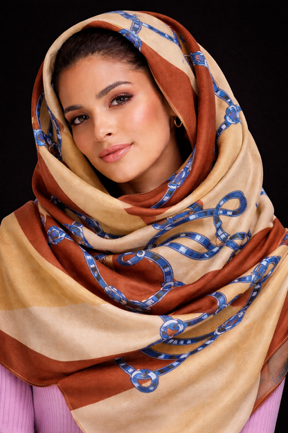 Women's Patterned Viscose Scarf – Lightweight Soft Fashion Wrap