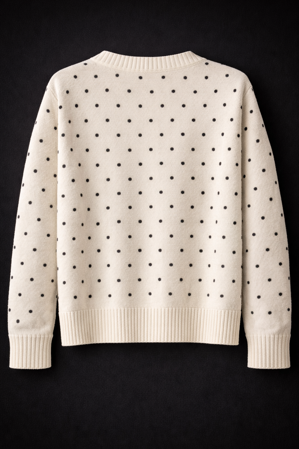 Women’s Cute Polka Dot Knit Cardigan Sweater – Embroidered Novelty Design