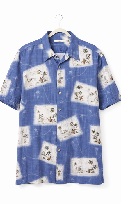 Moda Campia Moda Tropical Rayon Shirt 3XLT Big & Tall Island Print Button Down