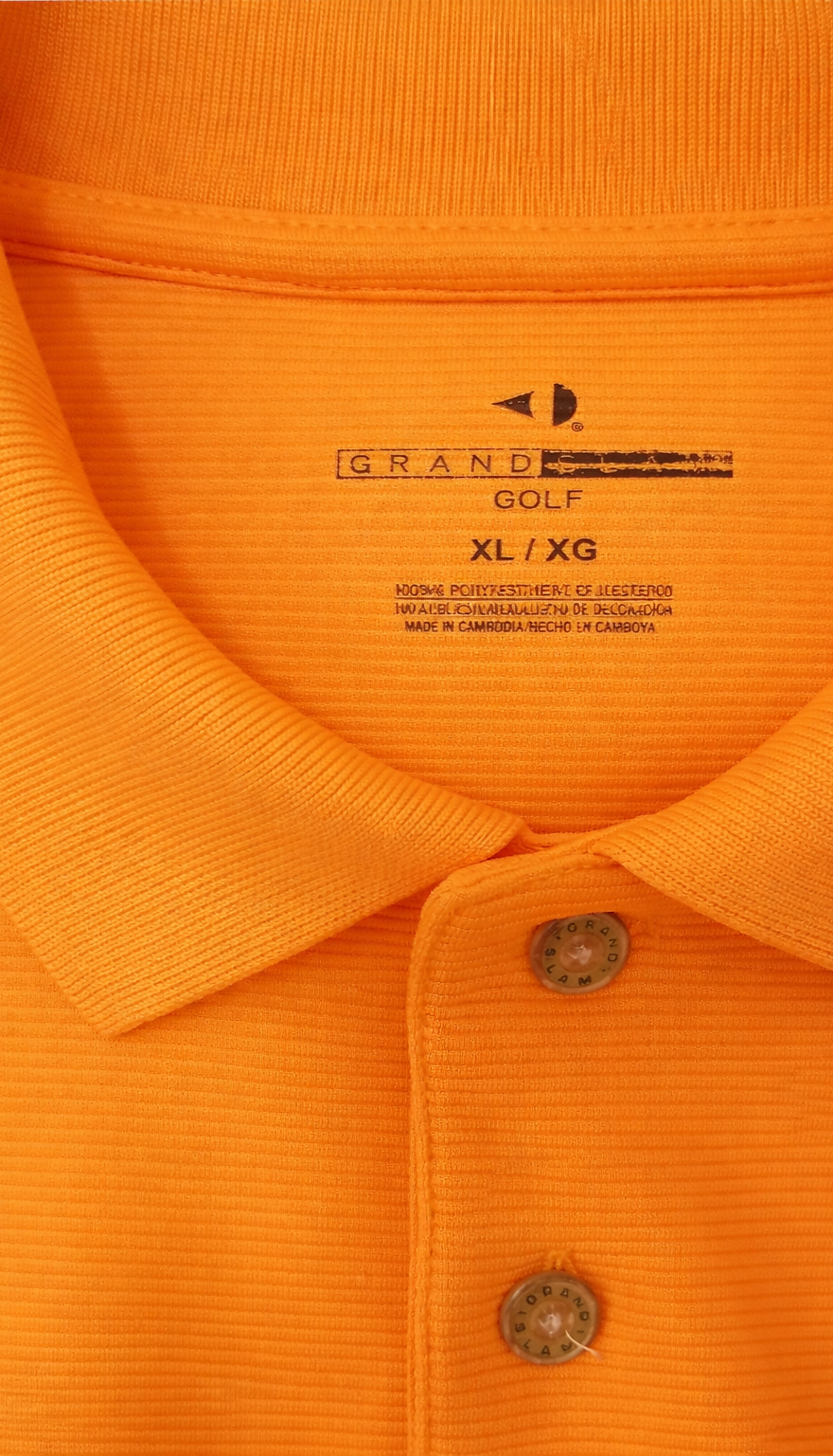 Grand Slam Golf Orange Polo Shirt – XL – Pre-Owned (Very Good Condition)