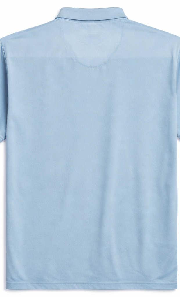 Men’s Pastel Blue Performance Golf Polo Shirt-XL Chest Stripe Athletic Polo