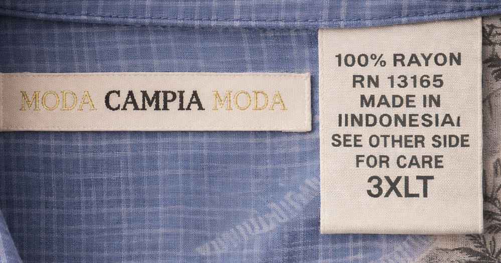 Moda Campia Moda Tropical Rayon Shirt 3XLT Big & Tall Island Print Button Down