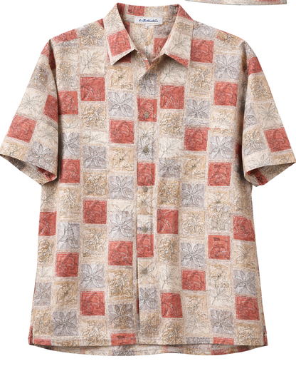 Pierre Cardin Tropical Print Button-Down Shirt – 100% Cotton – Men’s XXL-Made-in-Korea