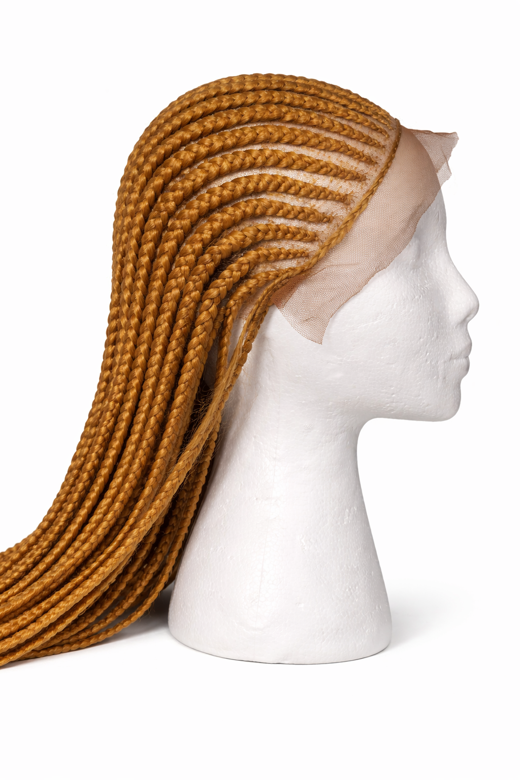 All Back Cornrow Braided Wig 23” Lace Front Elastic Band