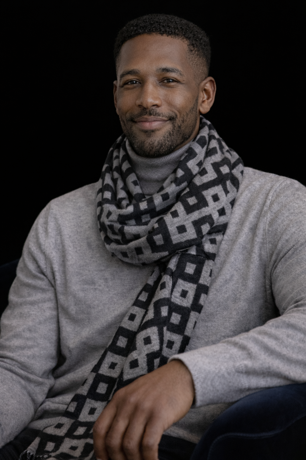 Men’s Luxury Greek Key Pattern Scarf