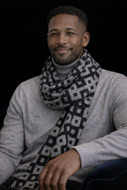 Men’s Luxury Greek Key Pattern Scarf