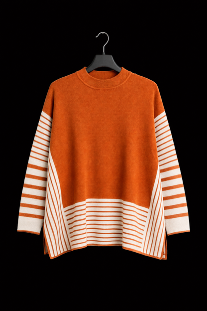 Modern Luxe Stripe Poncho – Women's Cozy Luxury Wrap