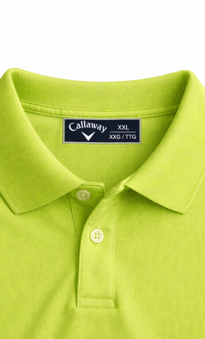 Callaway Lime Green Golf Polo Shirt XXL – Performance Short Sleeve