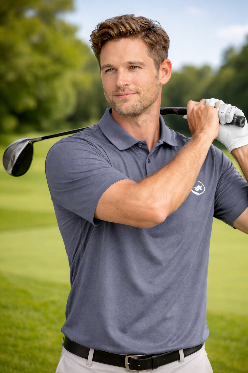 Nike Golf Dri-FIT Slate Grey Performance Polo Shirt – Breathable Athletic Golf Tee XL