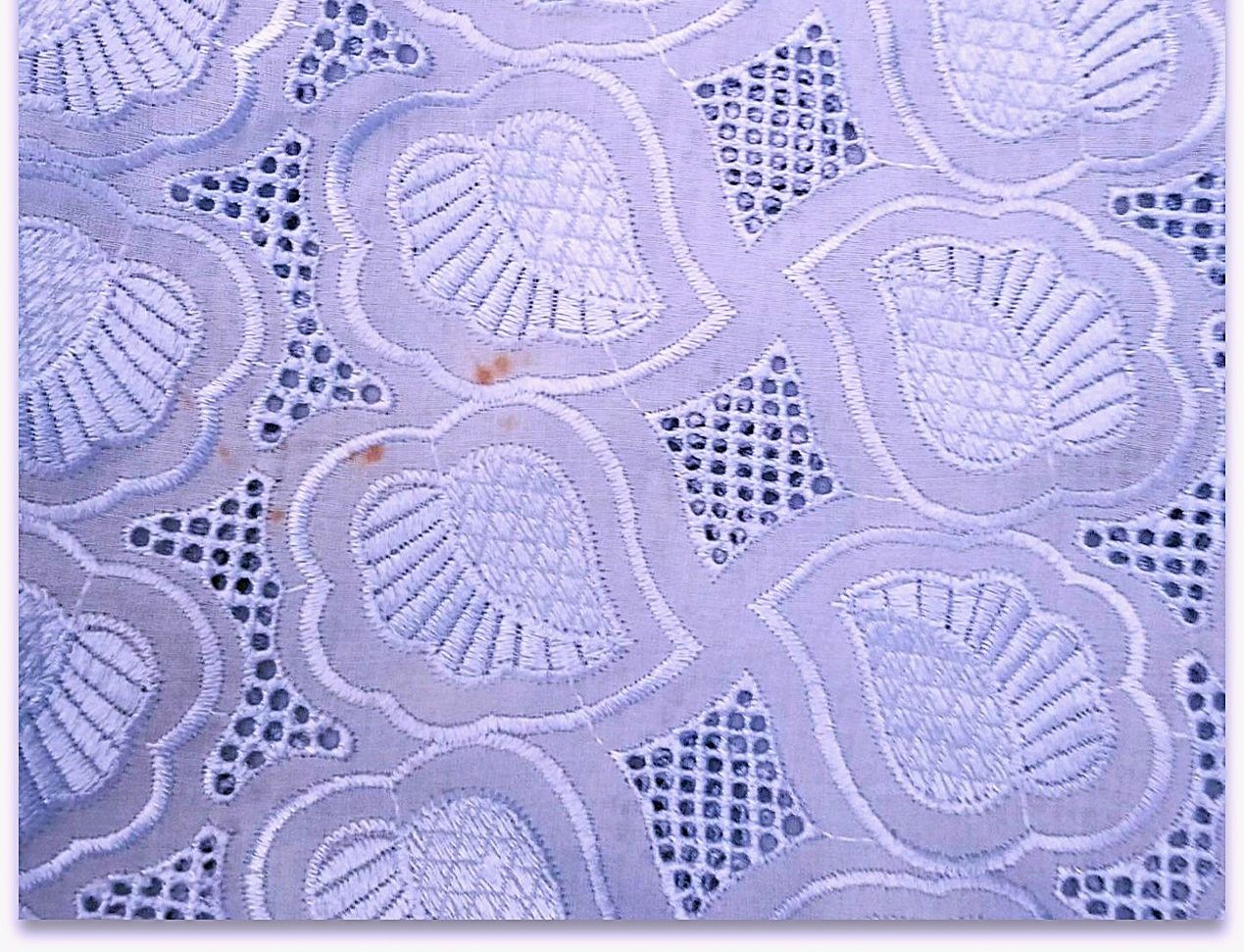 Nigerian Blue Lace Buba & Wrapper Set – Shell Pattern – Pre-Owned
