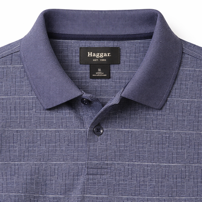 Haggar Men’s Patterned Polo Shirt XL Classic Fit Casual Golf Shirt