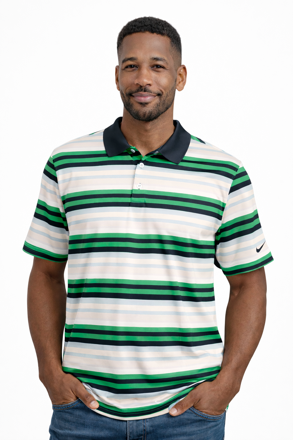 Nike Golf Dri-FIT Striped Performance Polo Shirt