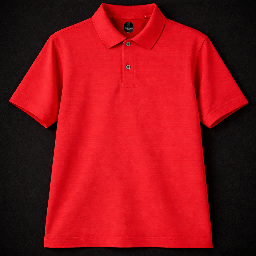 Men's Red Micro-Stripe Polo Shirt – Pre-Owned