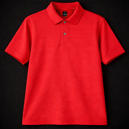 Men's Red Micro-Stripe Polo Shirt – Pre-Owned