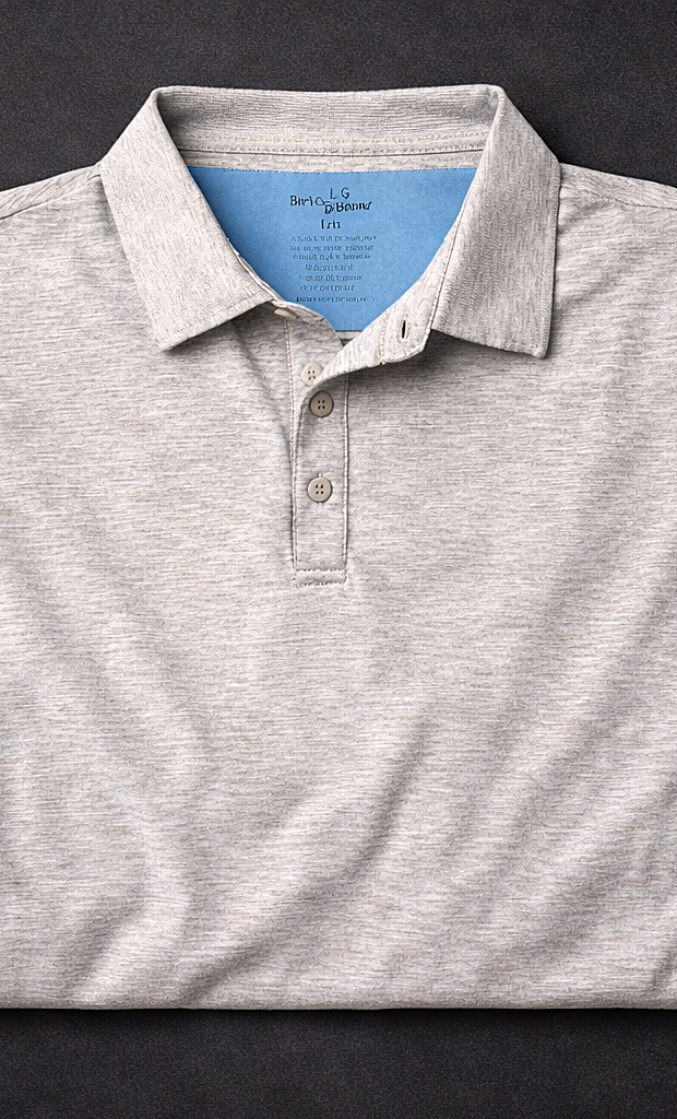 Birdie Bound Golf Polo Shirt L/G Stretch Performance-Heather Gray Color- Athletic Polo