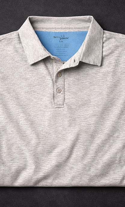 Birdie Bound Golf Polo Shirt L/G Stretch Performance-Heather Gray Color- Athletic Polo