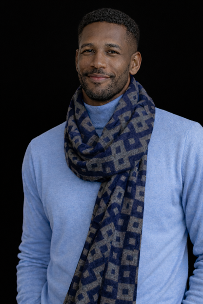 Men’s Luxury Greek Key Pattern Scarf
